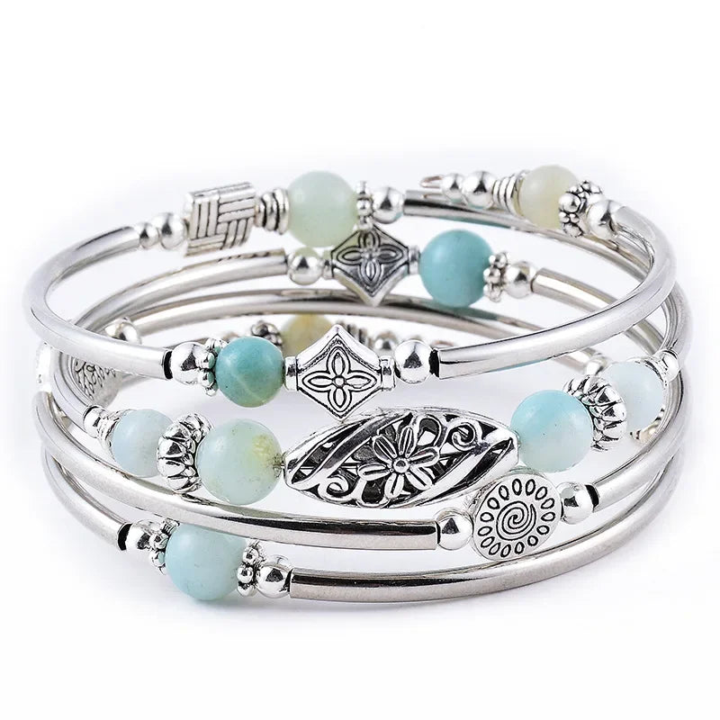 Arianna | Pulsera Multicapa de Piedra Natural