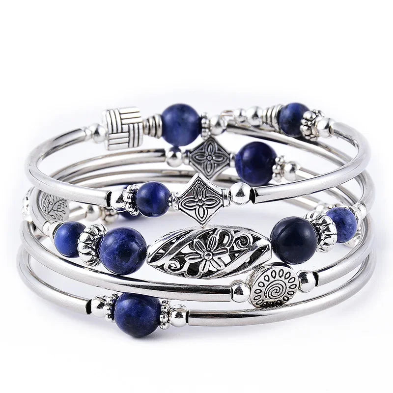 Arianna | Pulsera Multicapa de Piedra Natural