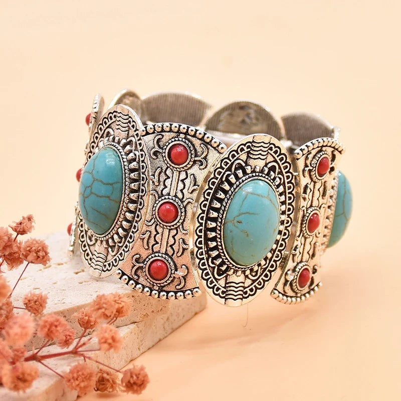 Arianna | Pulsera boho vintage con detalles turquesa