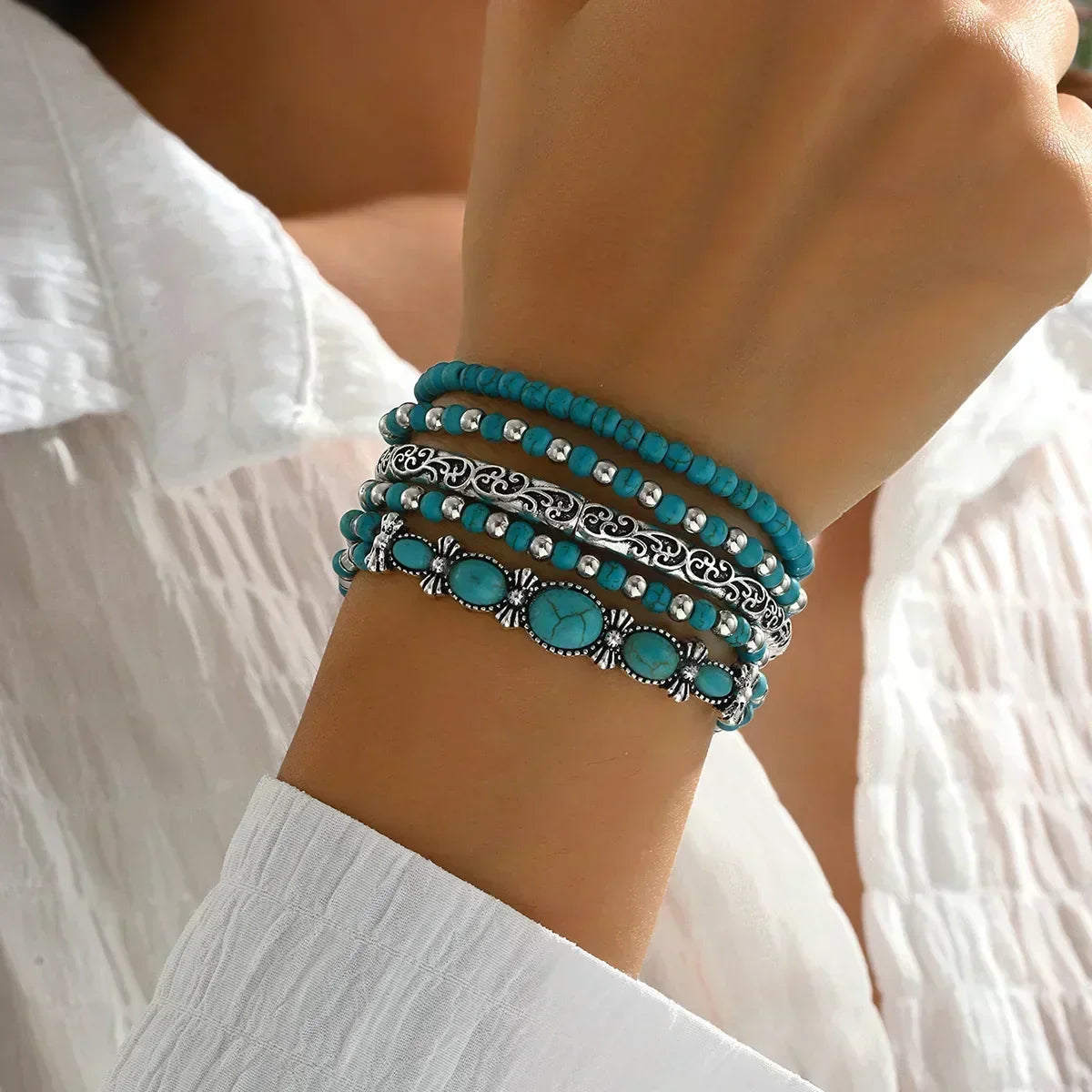 Diane | Set de pulseras turquesas