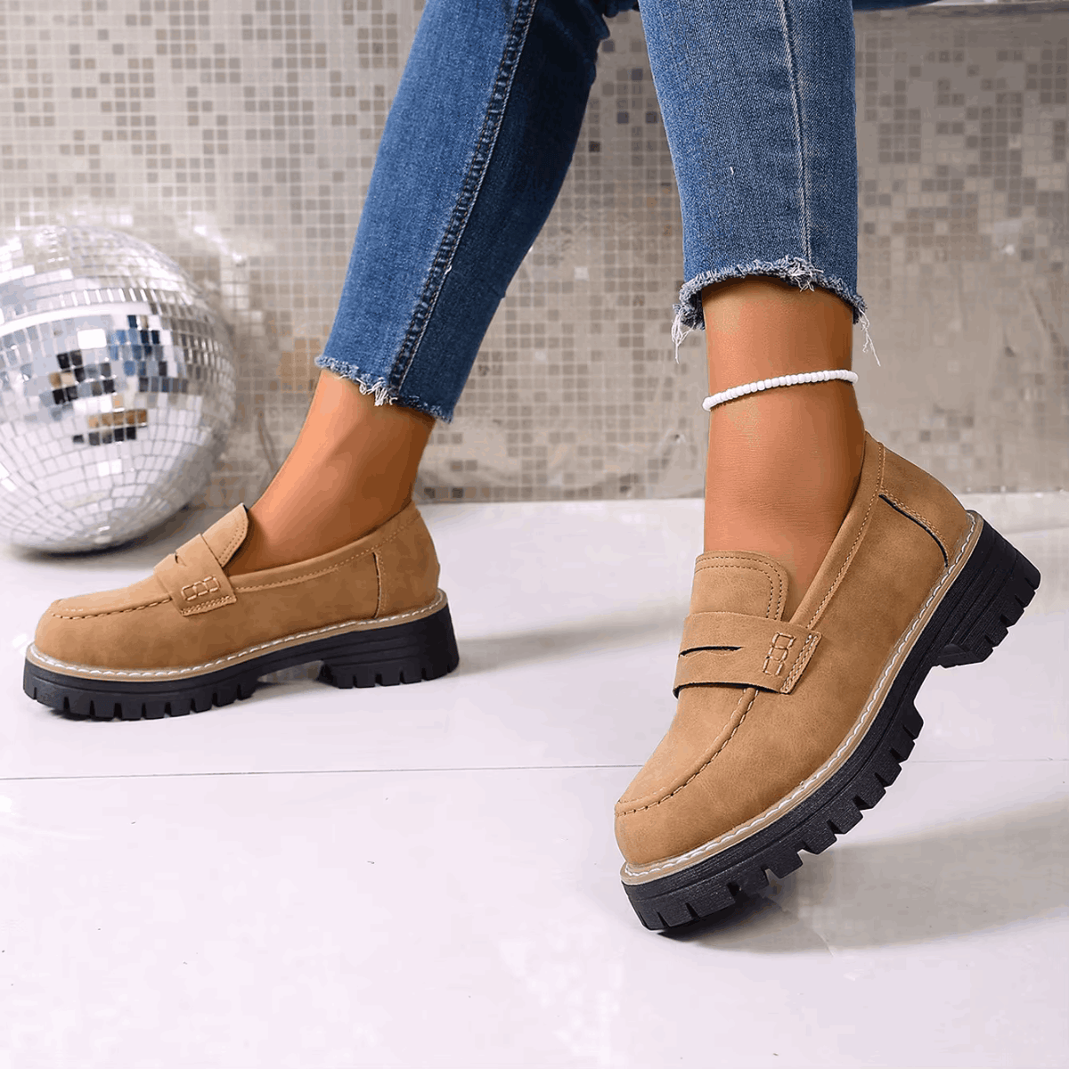 Elsa | Mocasines con plataforma estilo college
