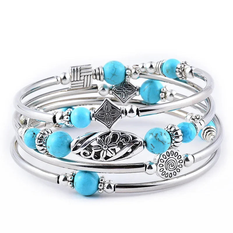 Arianna | Pulsera Multicapa de Piedra Natural