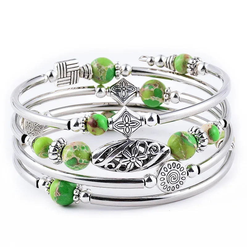 Arianna | Pulsera Multicapa de Piedra Natural