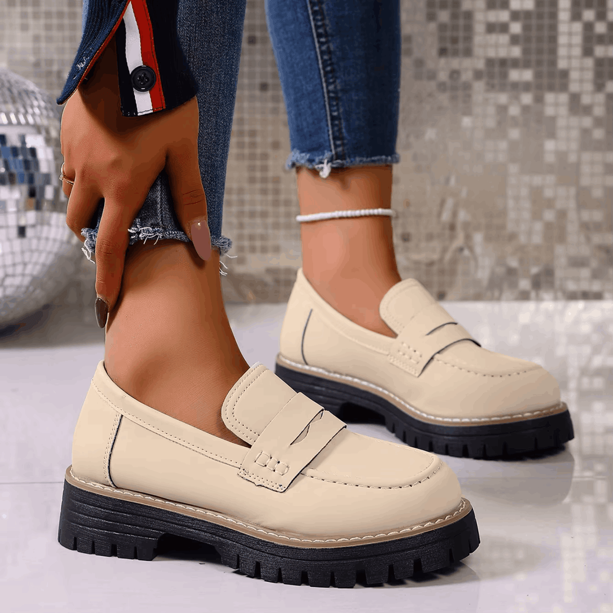 Elsa | Mocasines con plataforma estilo college