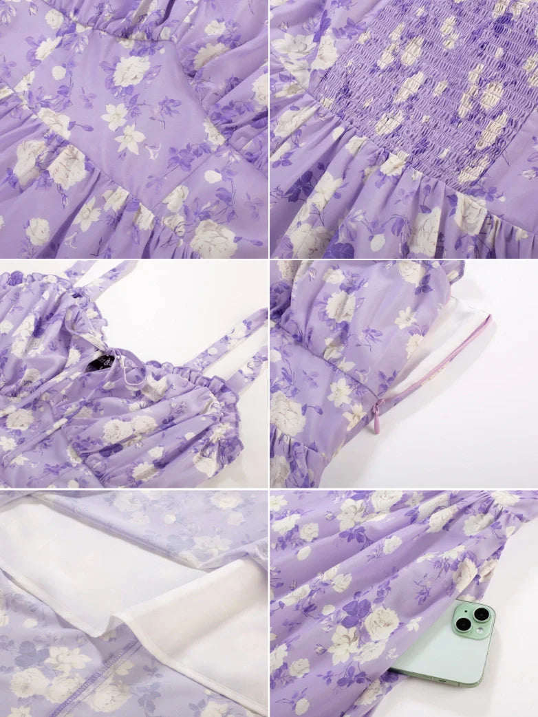 Sweetheart Floral Summer Wedding Pockets Dress