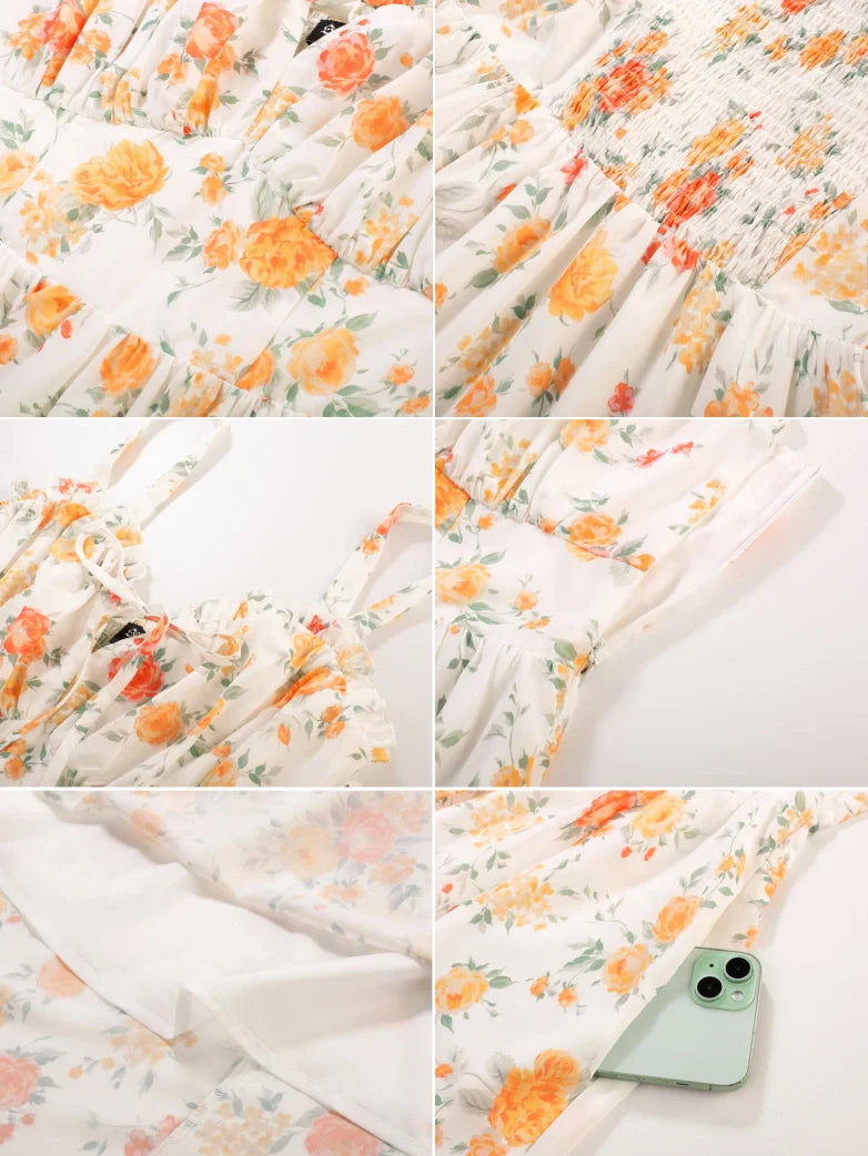 Sweetheart Floral Summer Wedding Pockets Dress