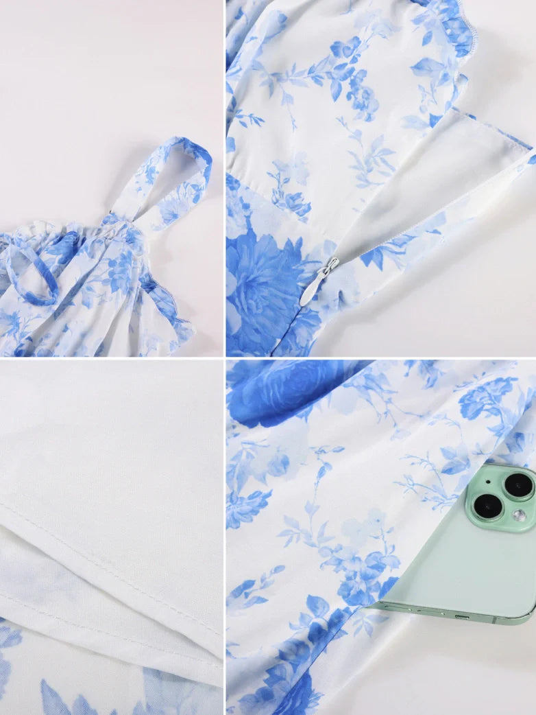 Spring Chiffon High-Low Slit Wedding Guest Dress