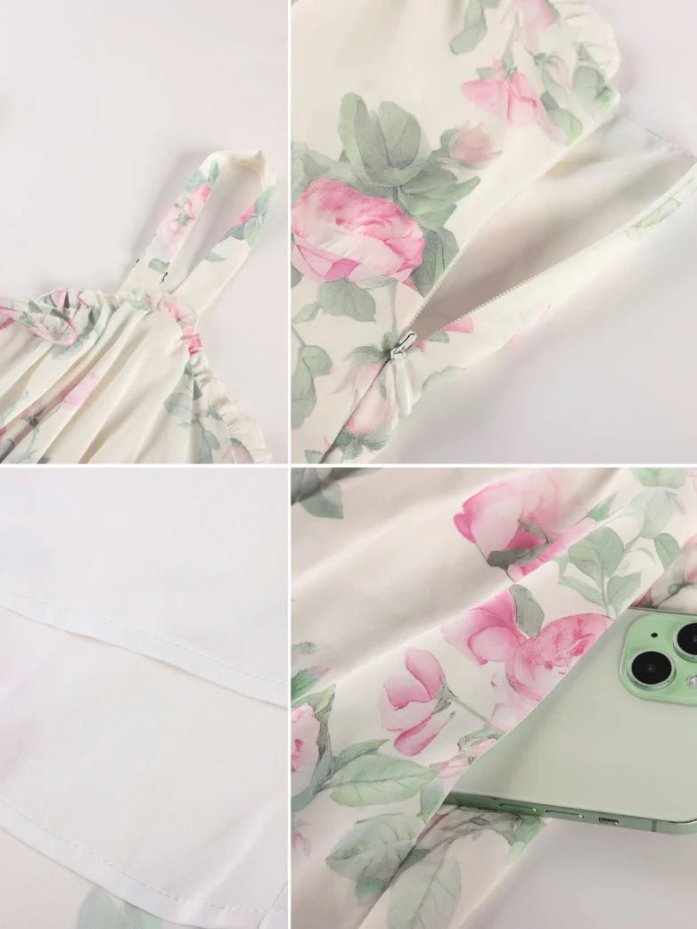 Spring Chiffon High-Low Slit Wedding Guest Dress