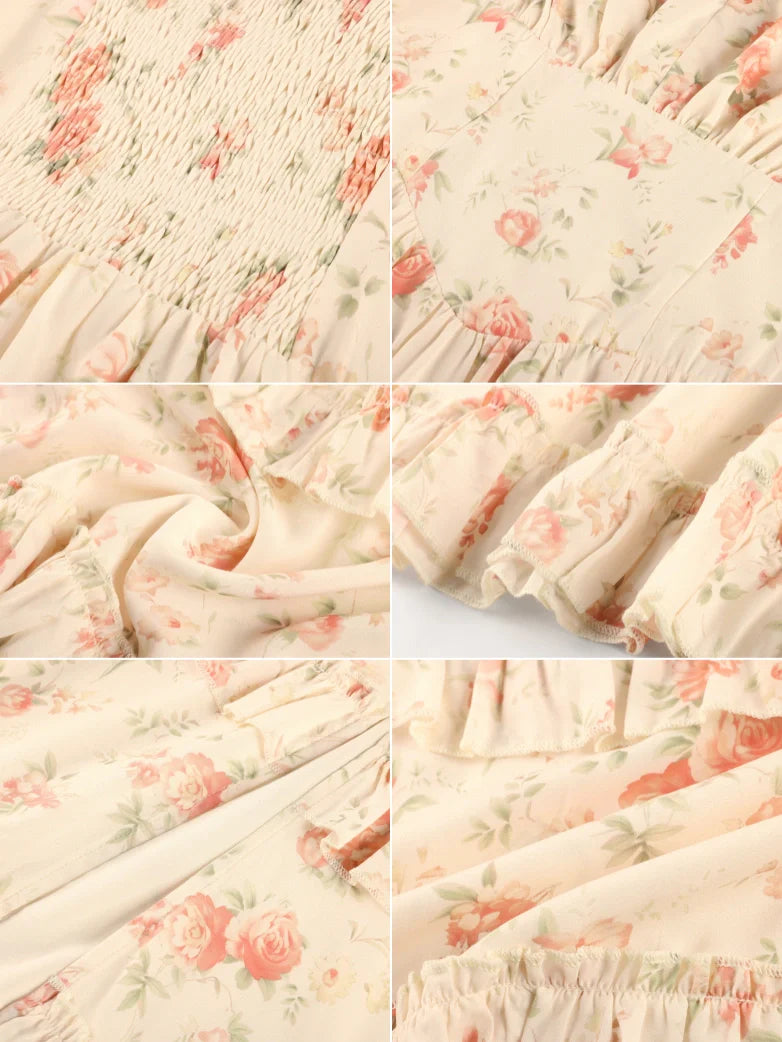 Valentine's Day Floral Summer Front Slit Pocket Dress