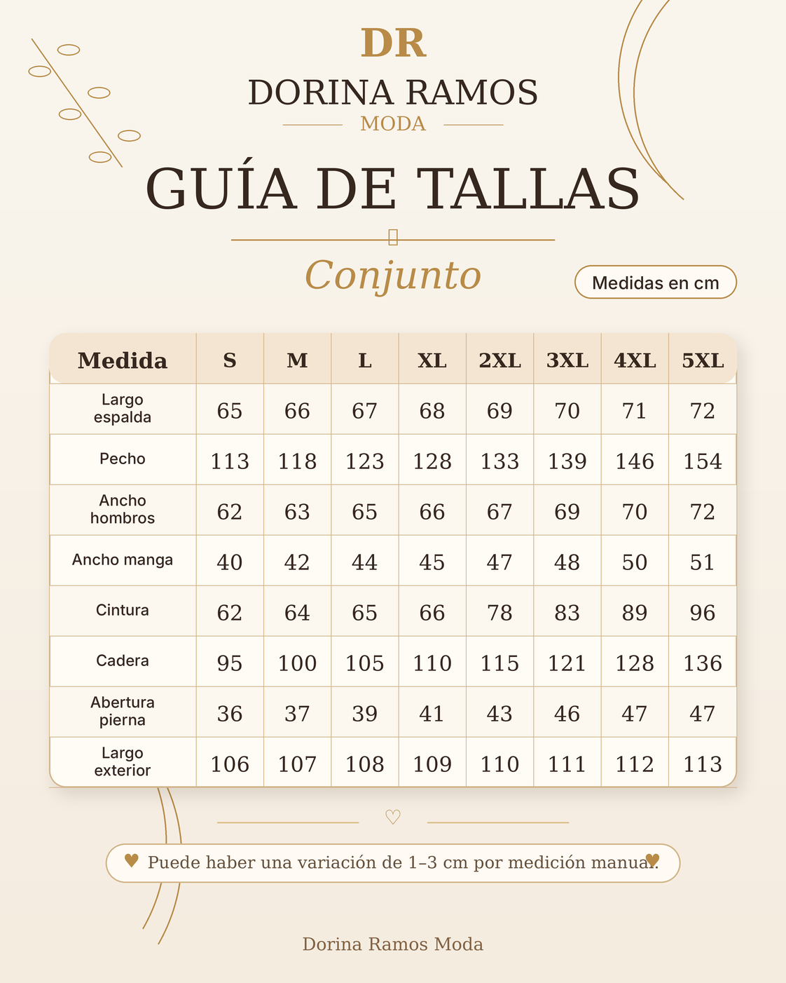 Guía de tallas de Nerea | Conjunto cómodo con sudadera y pantalón