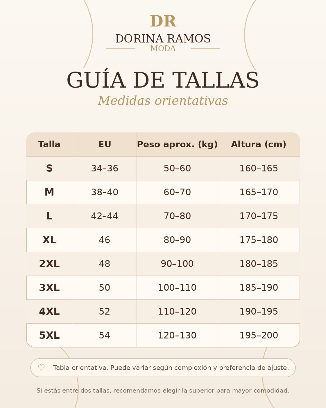 Guía de tallas de Maia | Cárdigan abierto de punto acanalado