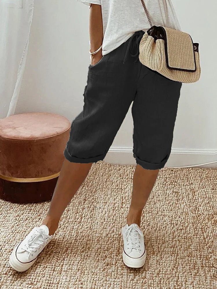 Betty™ | Pantalón corto de lino con bolsillos