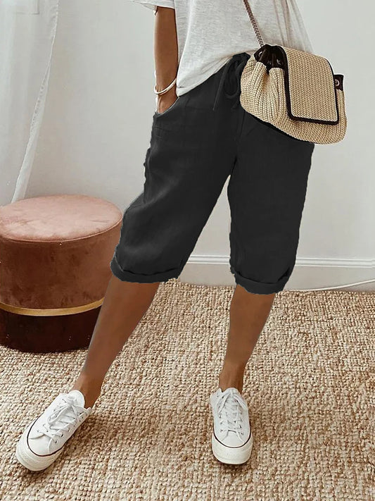 Betty™ | Pantalón corto de lino con bolsillos