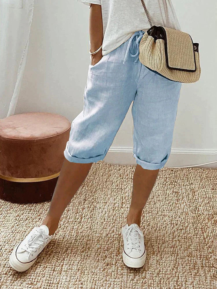 Betty™ | Pantalón corto de lino con bolsillos