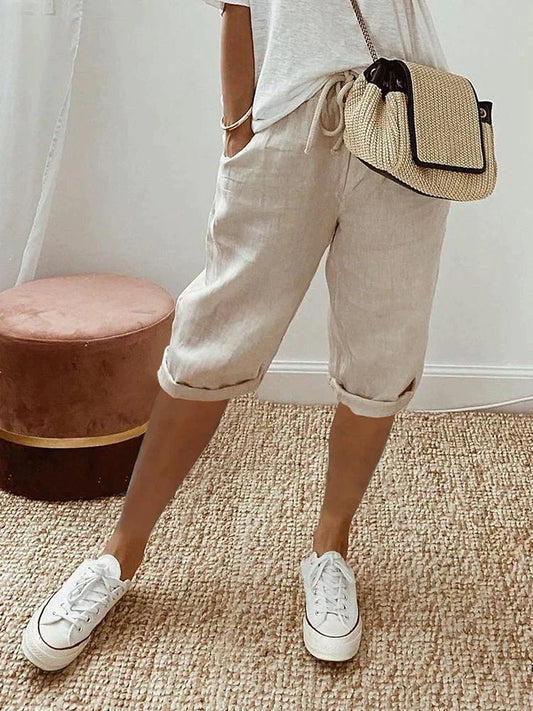 Betty™ | Pantalón corto de lino con bolsillos