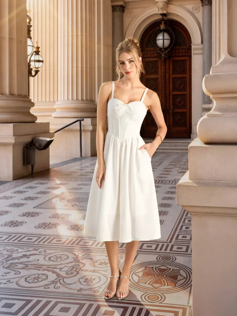 Victorian Slit Corset Party Dress with Pockets