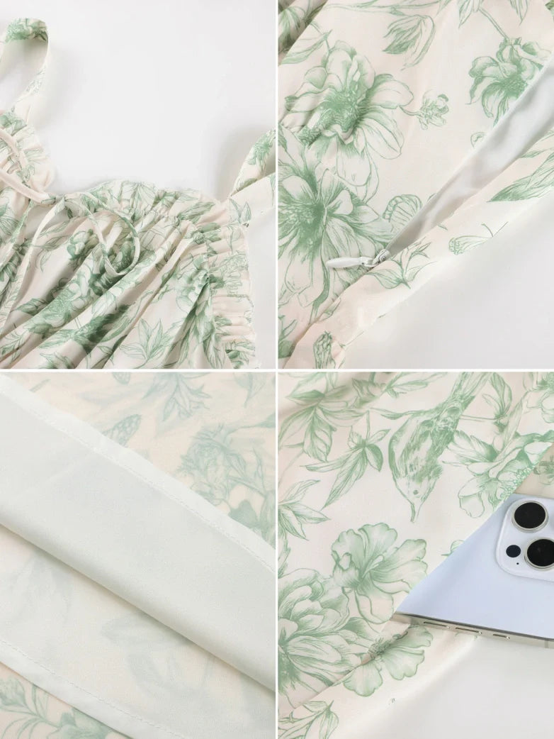 Sweetheart Floral Summer Wedding Pockets Dress