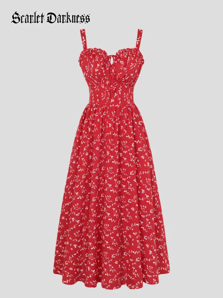 Sweetheart Floral Summer Wedding Pockets Dress