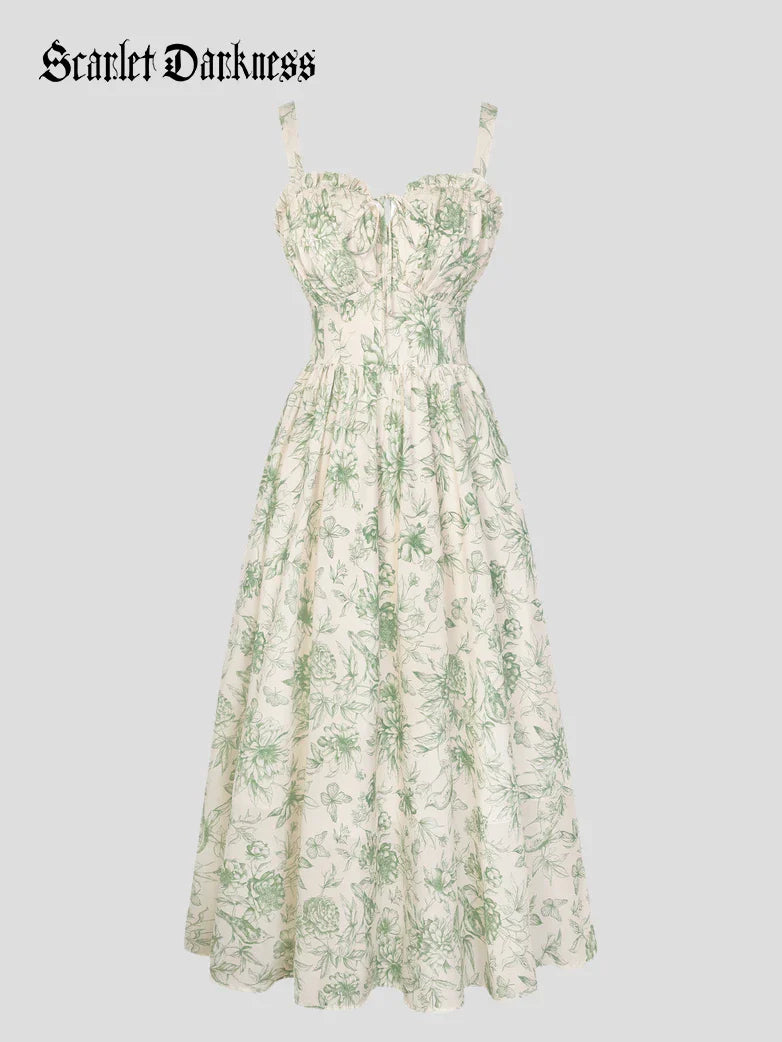 Sweetheart Floral Summer Wedding Pockets Dress