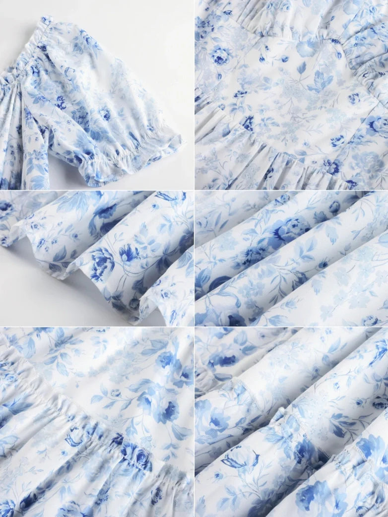 Victorian Summer Floral Pockets Dresses for Women