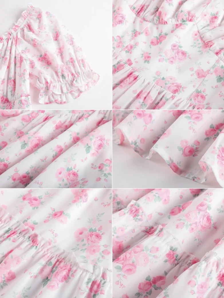 Victorian Summer Floral Pockets Dresses for Women
