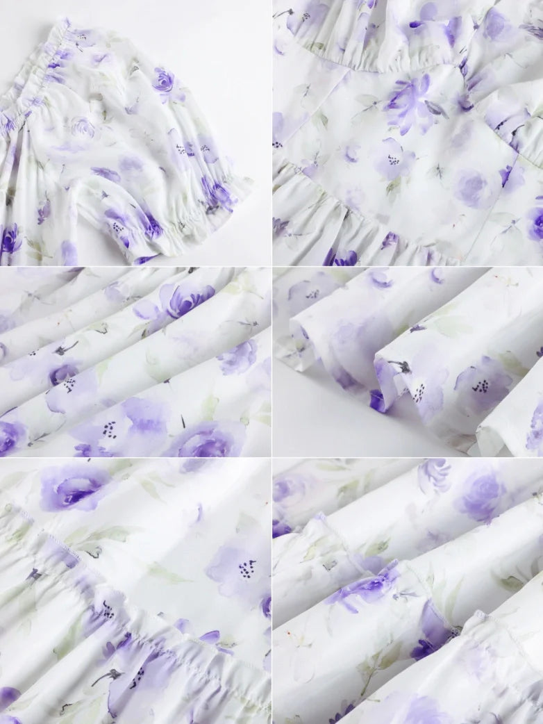 Victorian Summer Floral Pockets Dresses for Women