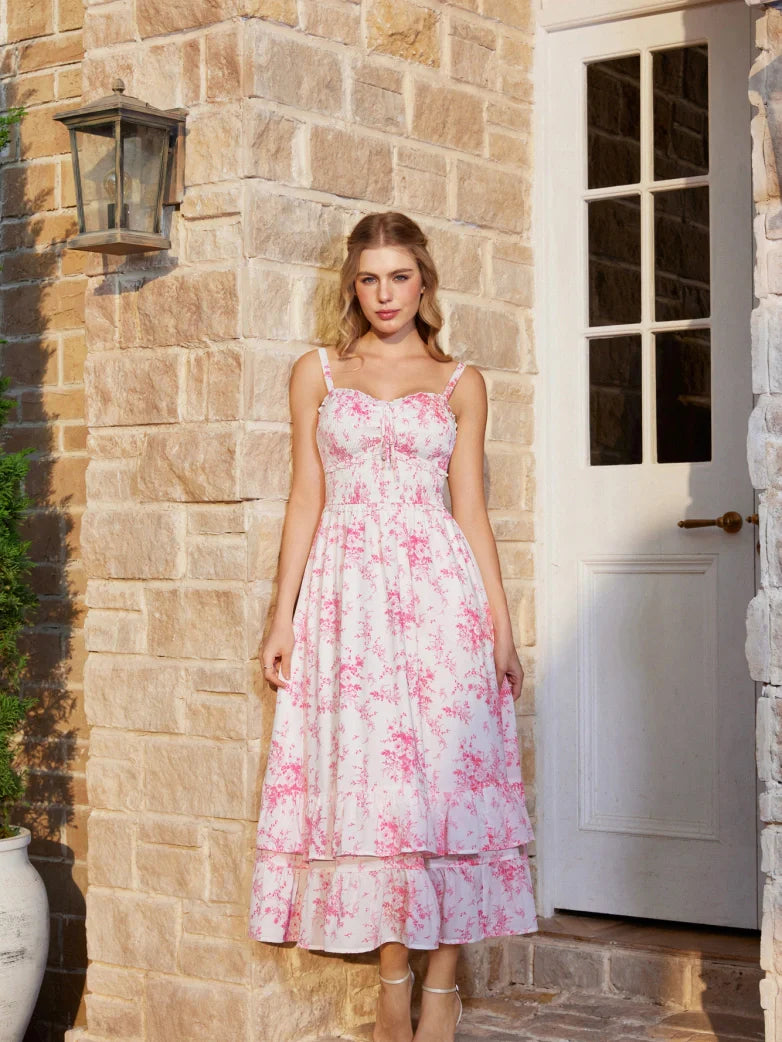Women Renaissance Chiffon Pleated Pockets Dress