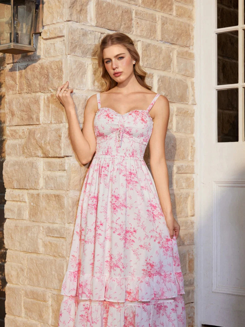 Women Renaissance Chiffon Pleated Pockets Dress